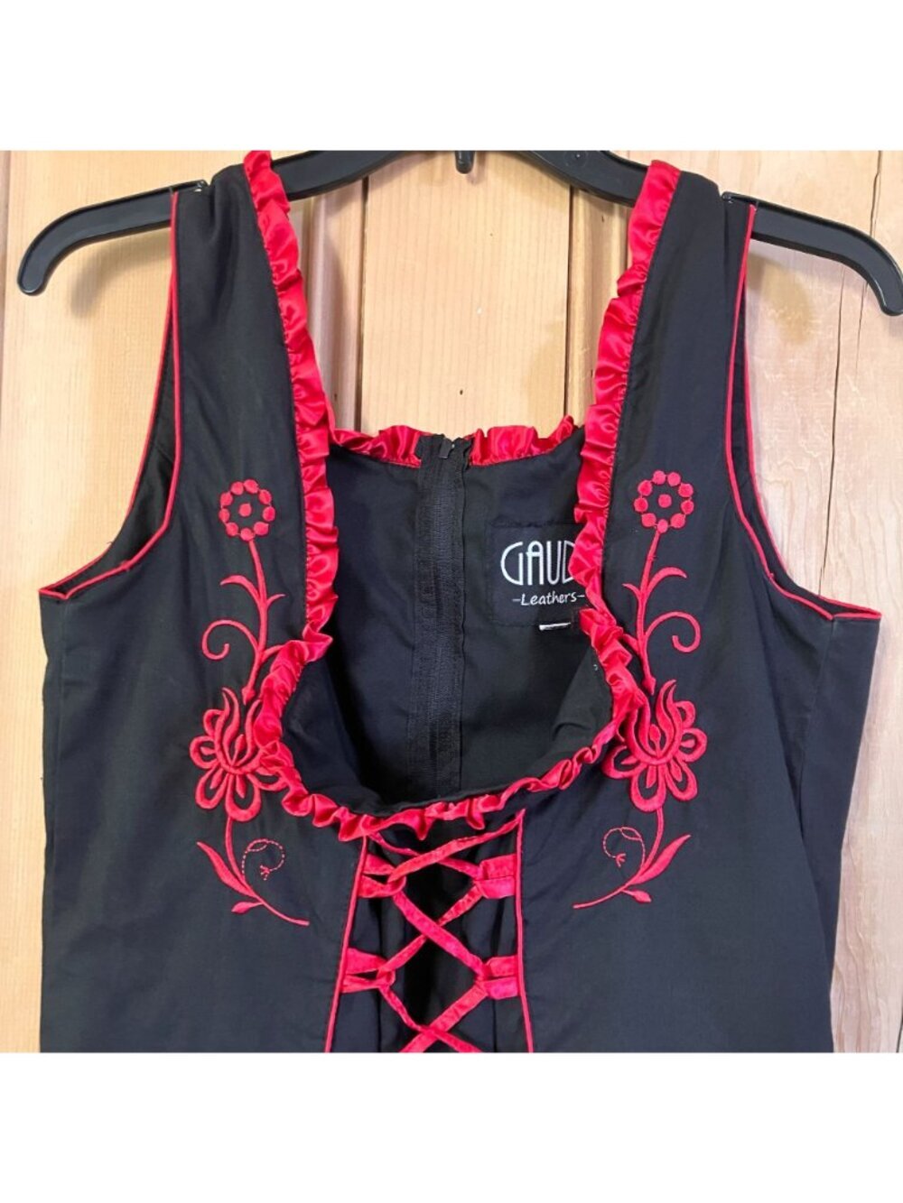 Gaudi Leathers Womens Oktoberfest German Lace Up Dress Size XL (44) Black SP EXC - Picture 5 of 12